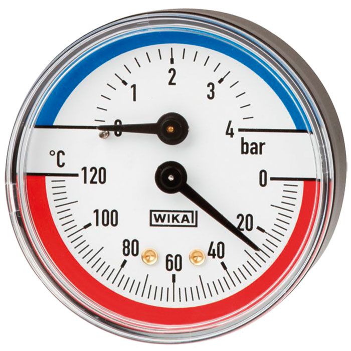WIKA G 1/2 Analogue Pressure Gauge 4bar Bottom Entry 80mm Outside Diameter