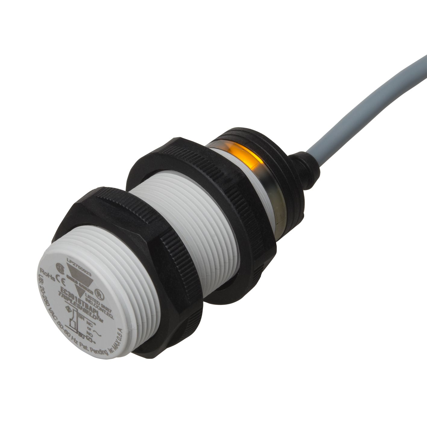 Carlo Gavazzi Capacitive Threaded Barrel Proximity Sensor, M30, 16 mm Detection, 2-Wire NO+NC, 20 → 250 V ac