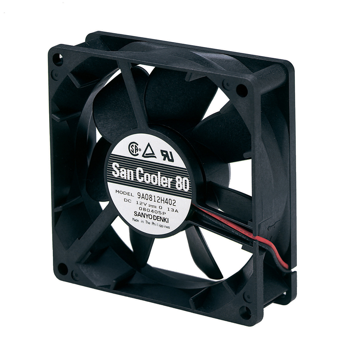 Sanyo Denki San Ace 9A Series Axial Fan, 24 V dc, DC Operation, 72m³/h, 2.4W, 100mA Max, 80 x 80 x 25mm