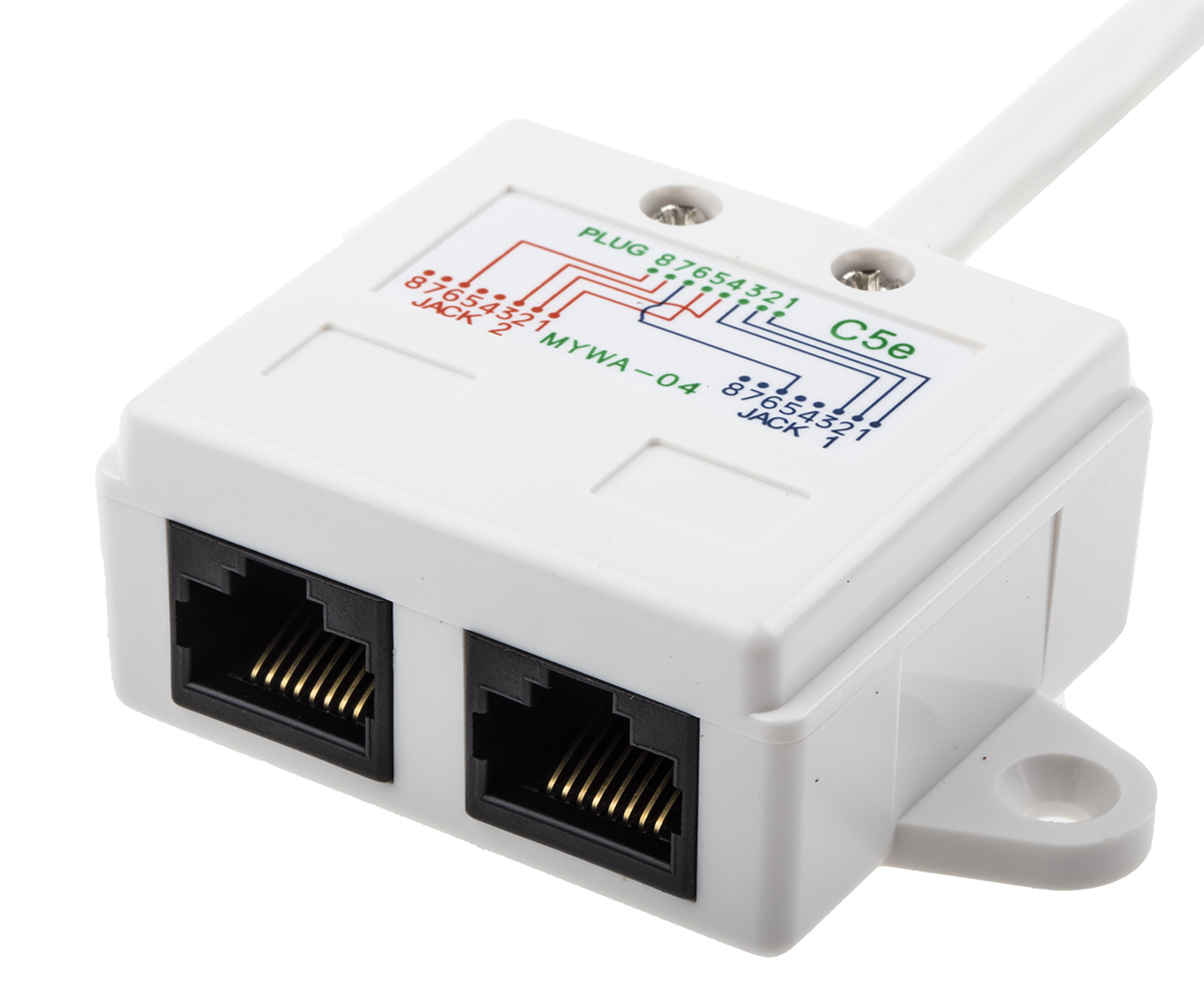 RS PRO 2-Port RJ45 T-Adapter, Cat5e, Unshielded