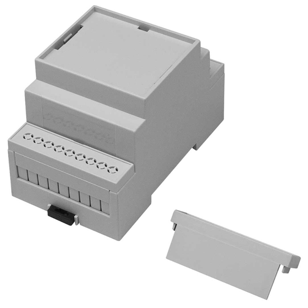 RS PRO Solid Top Enclosure Type, 53.4 x 90 x 58mm, Polycarbonate DIN Rail Enclosure Kit