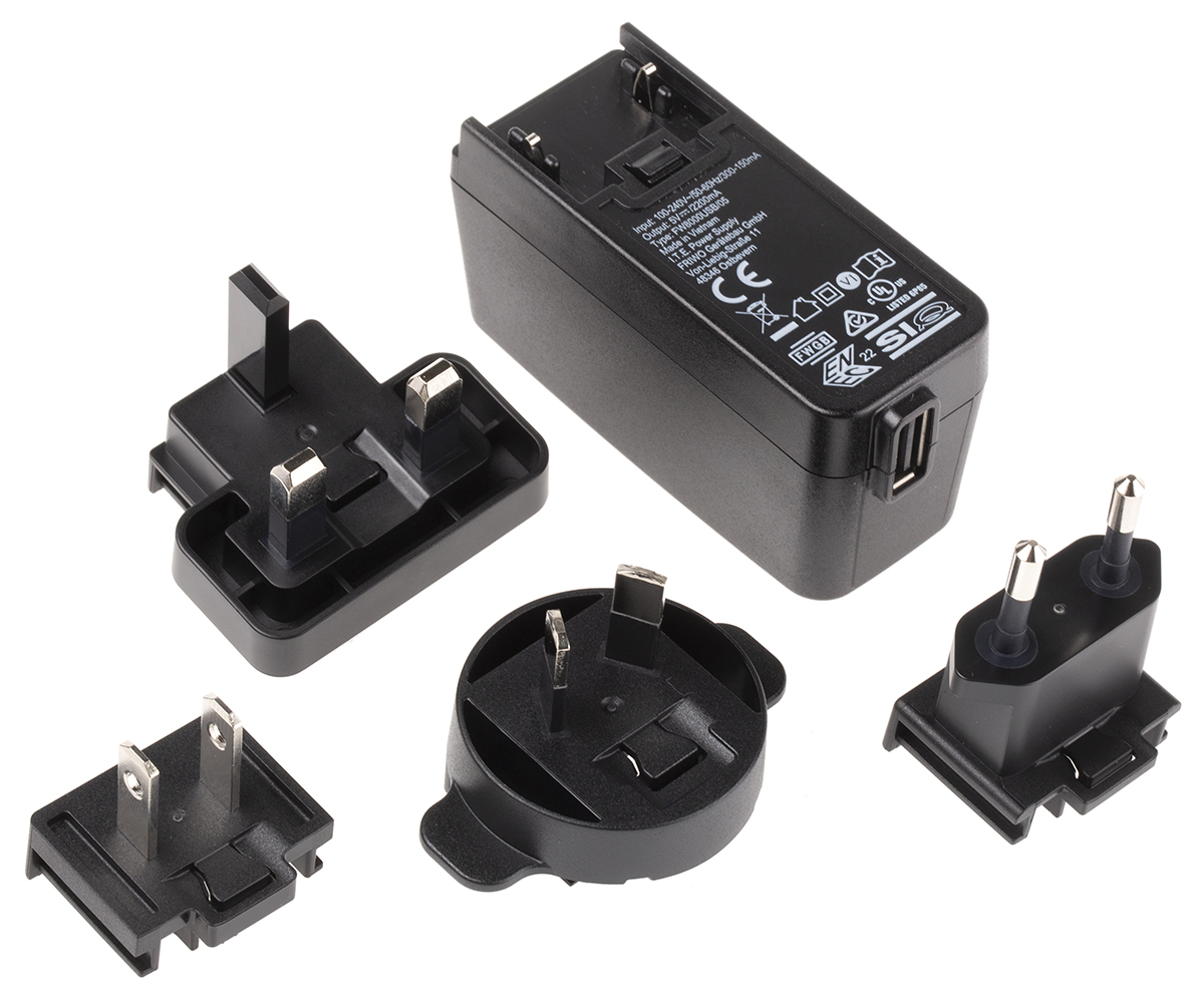 Friwo 11W Plug-In AC/DC Adapter 5V dc Output, 2.2A Output