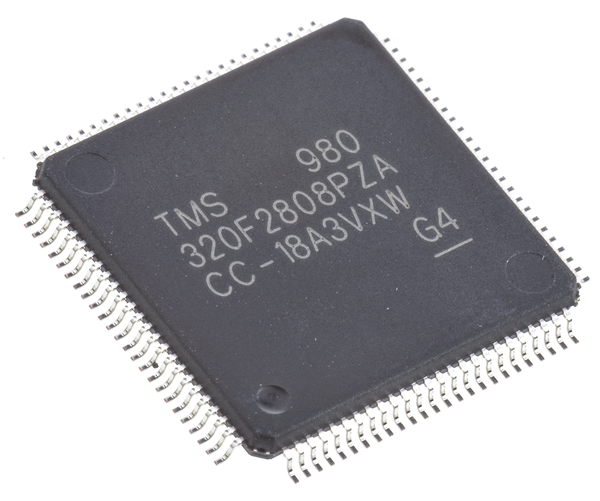 TMS320F2808PZA Texas Instruments, 32bit Digital Signal Processor 100MHz 128 kB Flash 100-Pin LQFP