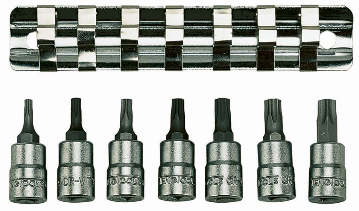 Teng Tools 7-Piece 1/4 in Bit Socket Set , Torx Bit