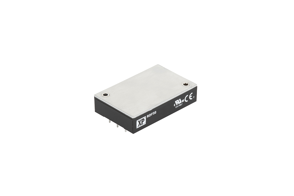 XP Power RDF50 DC-DC Converter, 48V dc/ 1A Output, 14 → 160 V dc Input, 50W, Through Hole, +100°C Max Temp -40°C