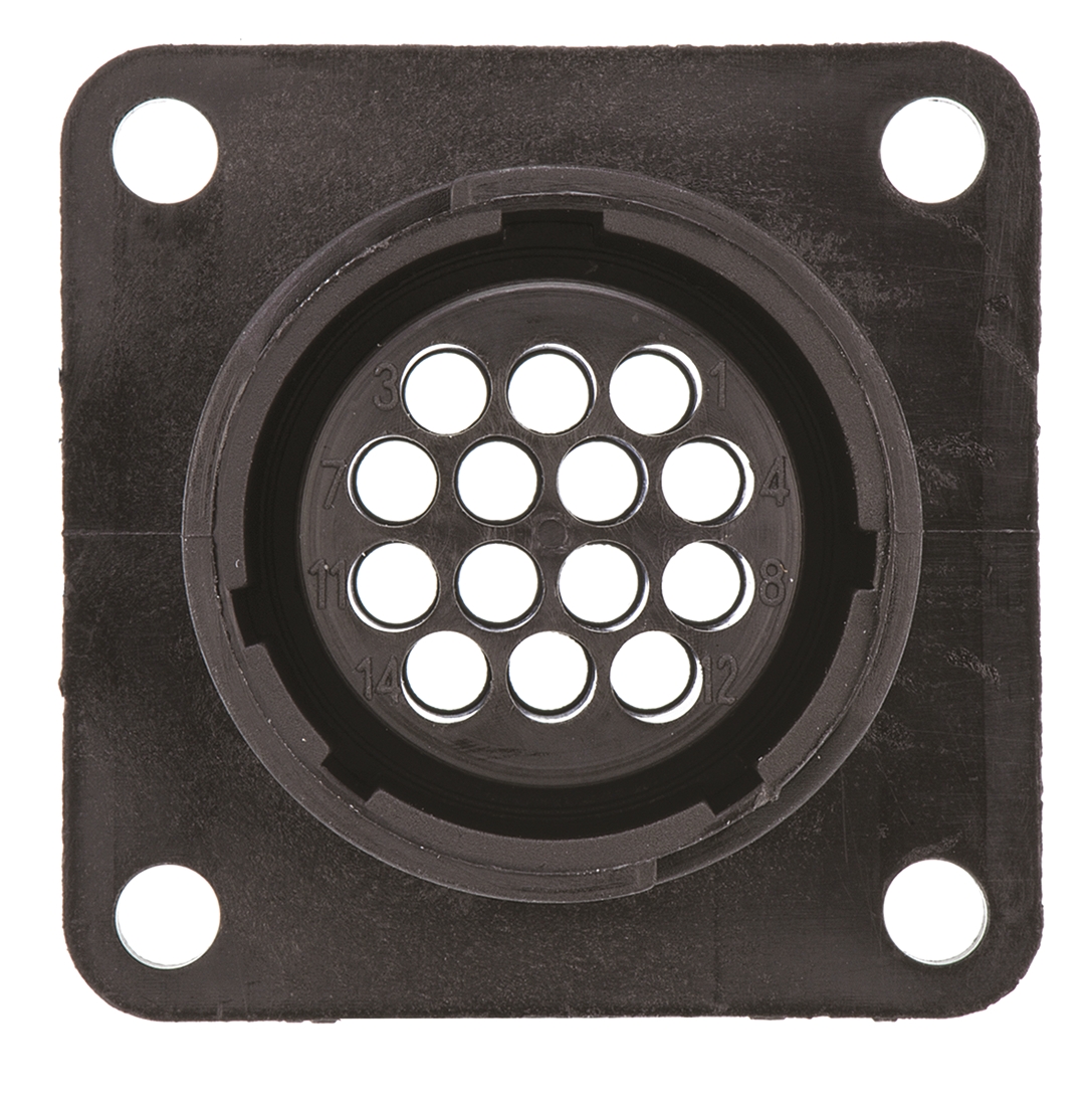 TE Connectivity 14 Way Panel Mount, Surface Mount Circular Connectors Receptacle