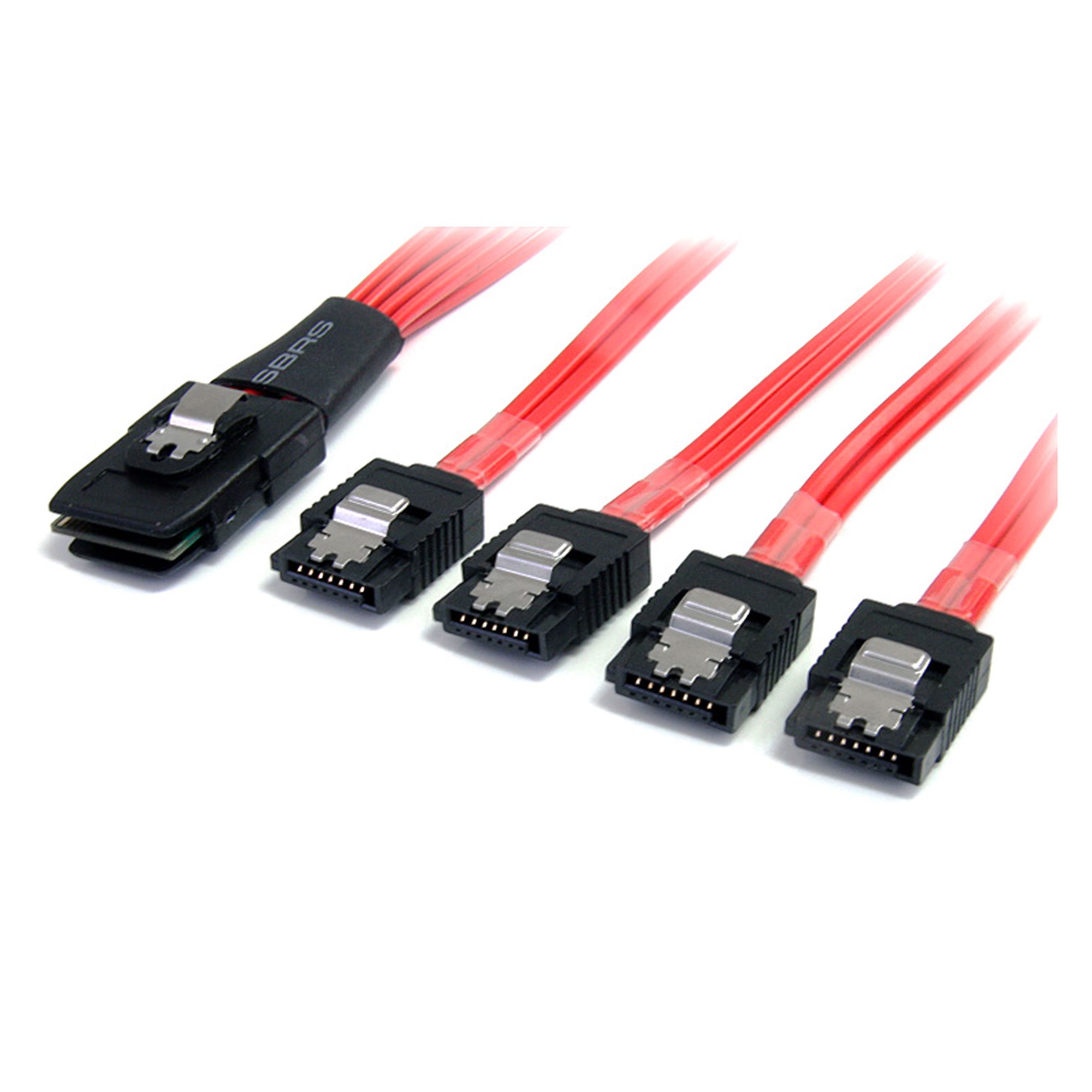 StarTech.com Male Internal Mini-SAS to Female SATA Data x 4  Cable, 1m