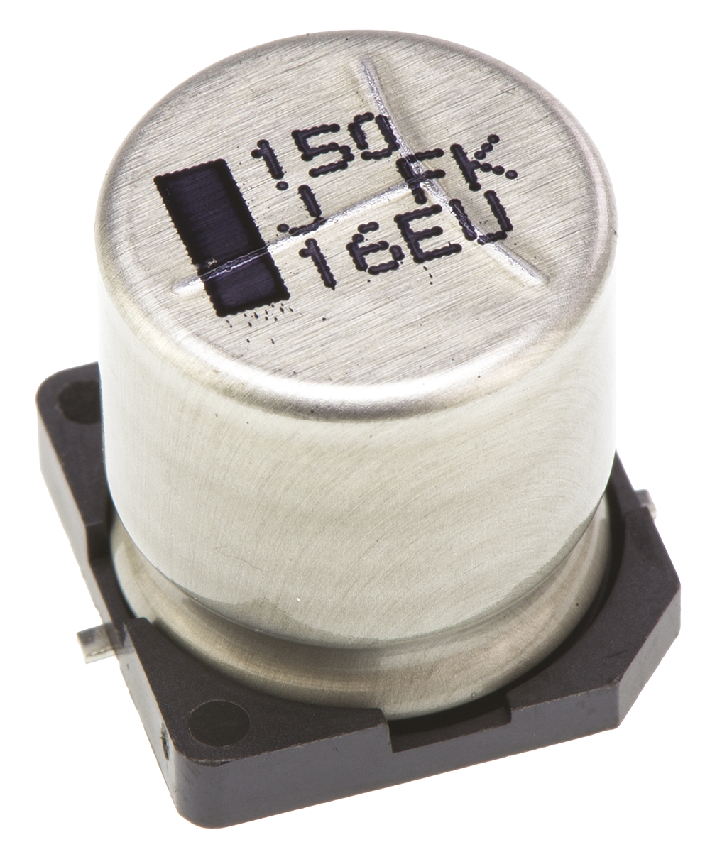 Panasonic 150μF Aluminium Electrolytic Capacitor 63V dc, Surface Mount - EEVFK1J151Q