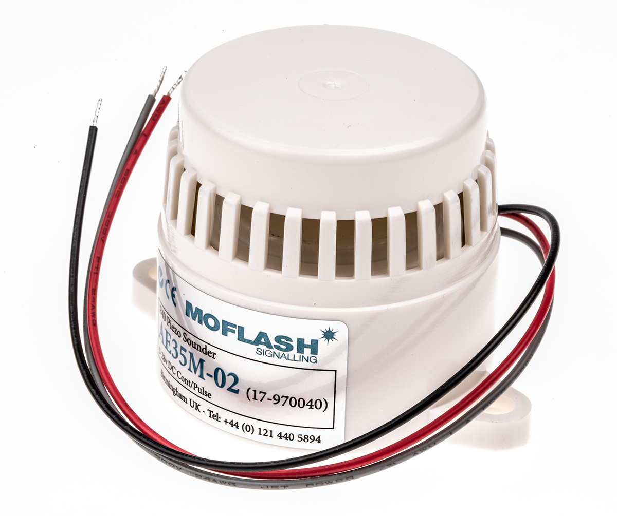 Moflash AE35M Series Panel Mount Horn, 12 V, 24 V, 95dB at 1 m, IP30, DC, 2-Tone