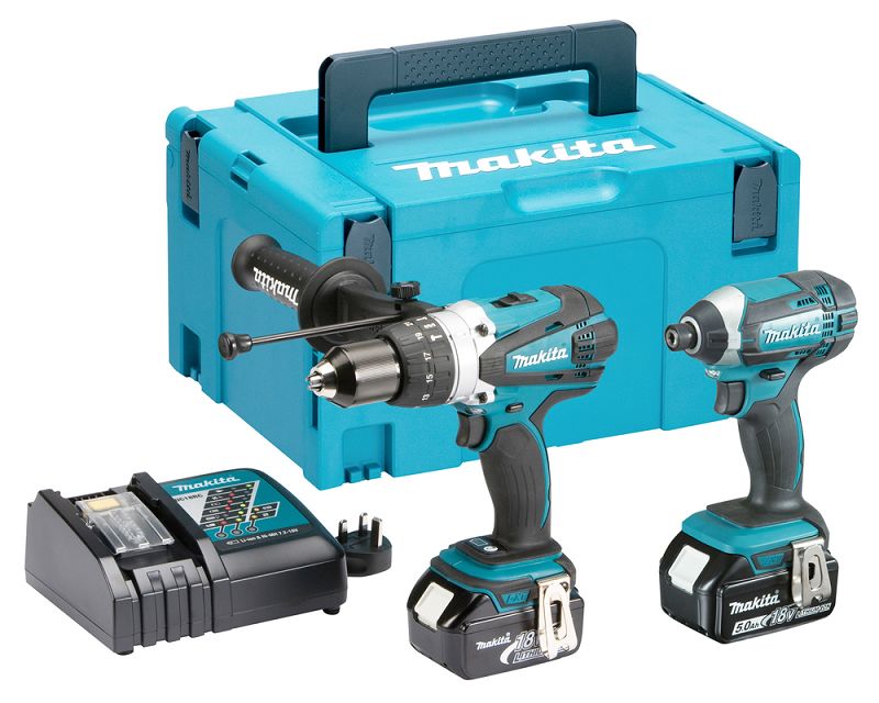 Makita DLX2145TJ, 18V Cordless Power Tool Kit - Impact Driver Kit, Type G - British 3-pin