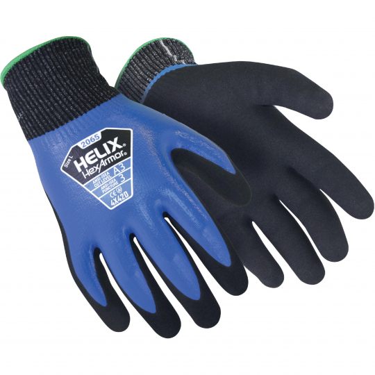 Hexarmor Black, Blue High Performance Polyethylene Work Gloves, Size 7, Nitrile Coating