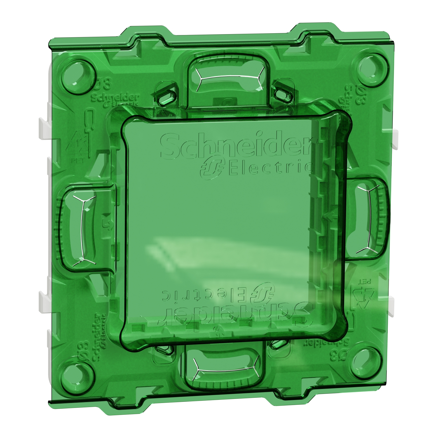 Schneider Electric Green, Transparent 1 Gang Frame