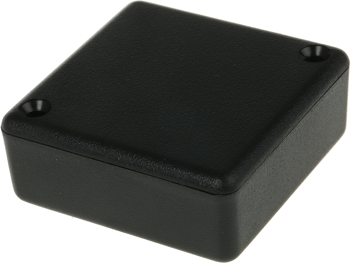 Hammond 1551 Series Black ABS Enclosure, IP54, Black Lid, 50 x 50 x 20mm