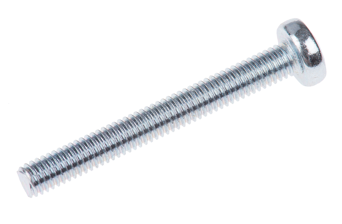RS PRO Pozi M3 Pan Steel Machine Screws DIN 7985 x 25.0mm