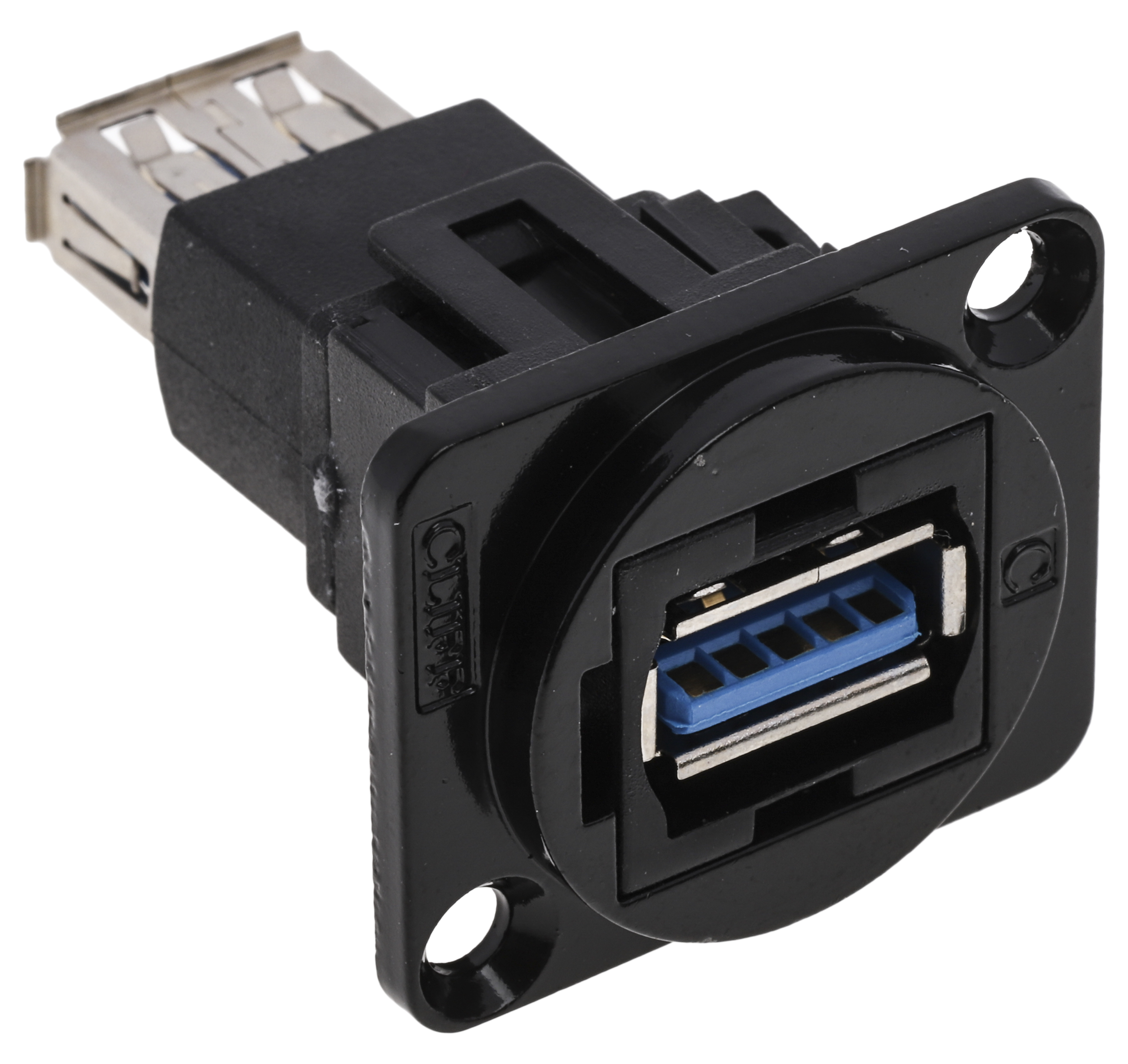 RS PRO Straight, Panel Mount, Socket- Single Port Type A to A 3.0 USB Connector
