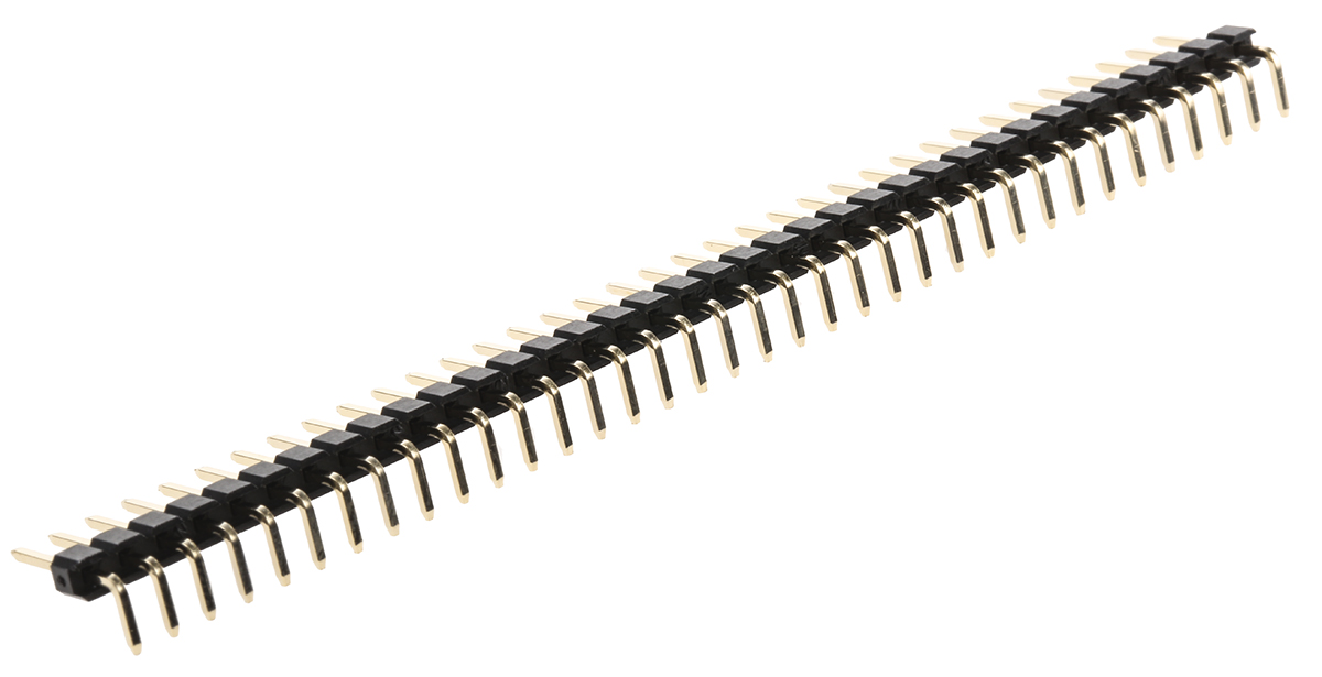 HARWIN M20 Series Right Angle Through Hole Pin Header, 36 Contact(s), 2.54 mm Pitch, 1 Row, Unshrouded