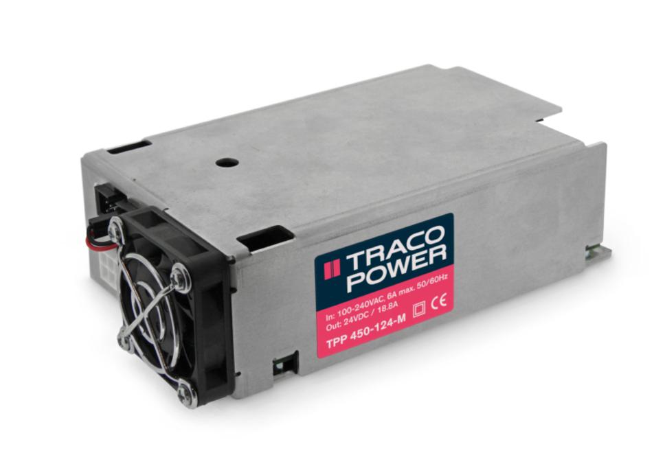 TRACOPOWER AC-DC Power Supply, TPP 450-124-M, 24V dc, 18.75A, 450W, 1 Output, 120 → 370 V dc, 85 → 264 V