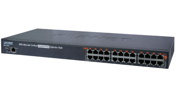 Planet 12 Port POE Injector, 100 → 240V Input, 48V dc Output, 190W