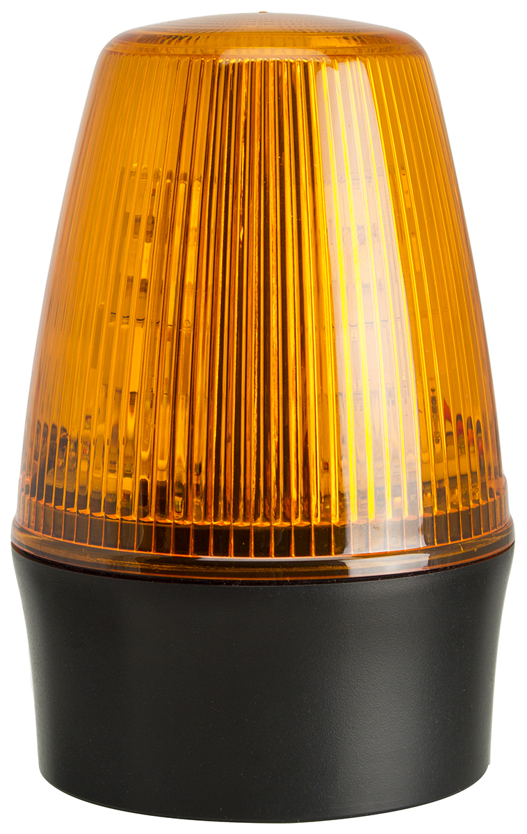 Moflash LEDS100 Series Amber Flashing Beacon, 20 → 30 V ac/dc, Surface Mount, LED Bulb, IP65