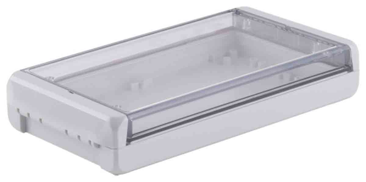 Bopla Bocube Series Light Grey Polycarbonate V0 Enclosure, IP66, IP68, IK07, Transparent Lid, 231 x 125 x 40mm