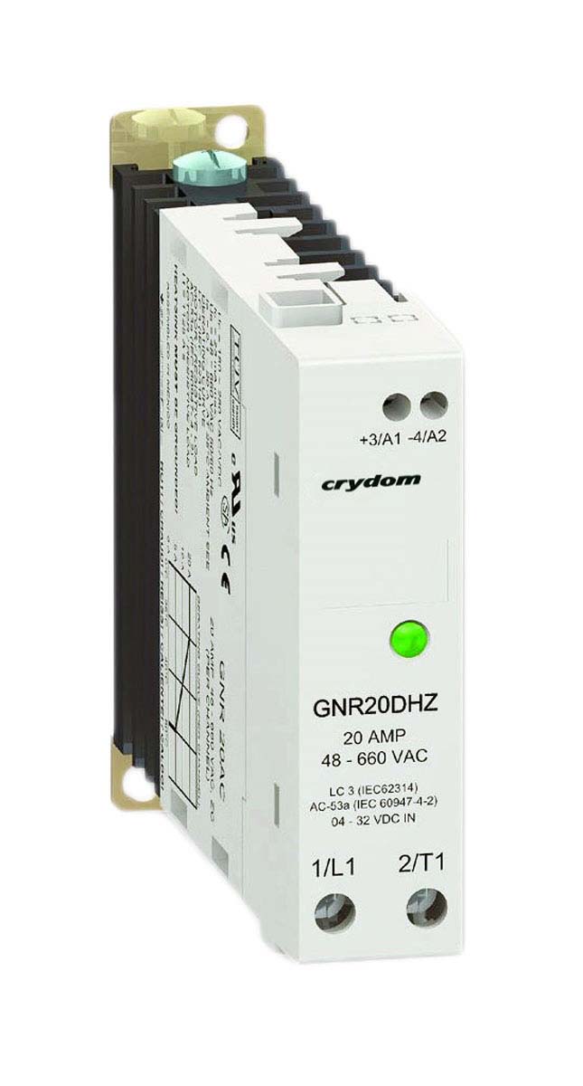 Sensata Crydom GNR Series Solid State Relay, 20 A rms Load, DIN Rail Mount, 600 V rms Load, 32 V dc Control