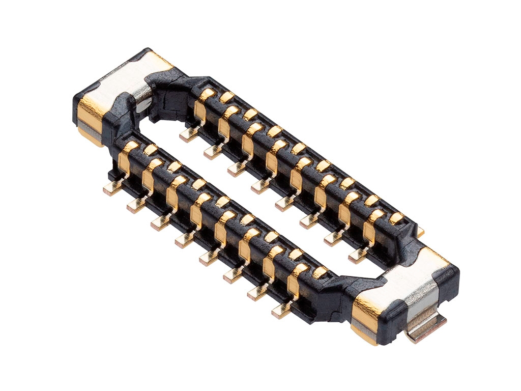 Molex 203390 Series Vertical Surface PCB Header, 32 Contact(s), 0.6 mm Pitch, 4 Row