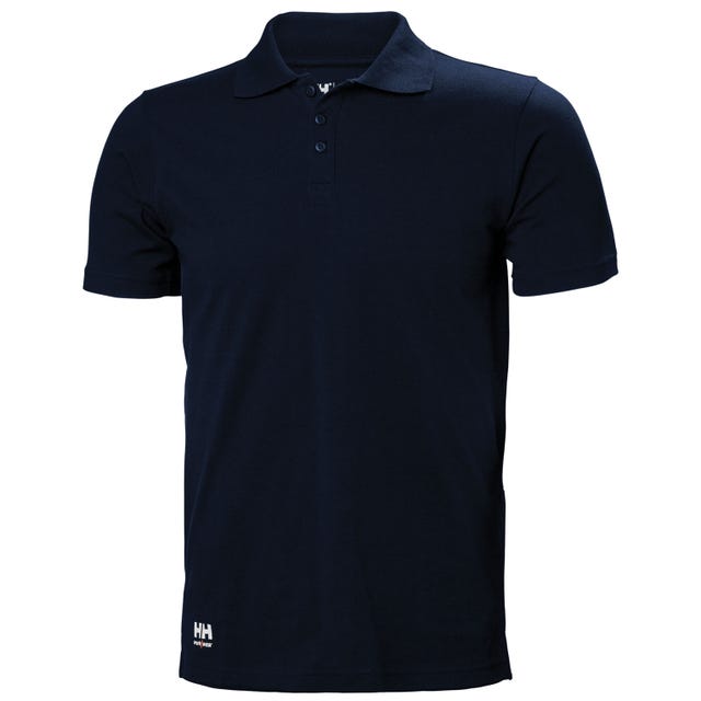 Helly Hansen Classic Navy 100% Cotton Polo Shirt, UK- L, EUR- L