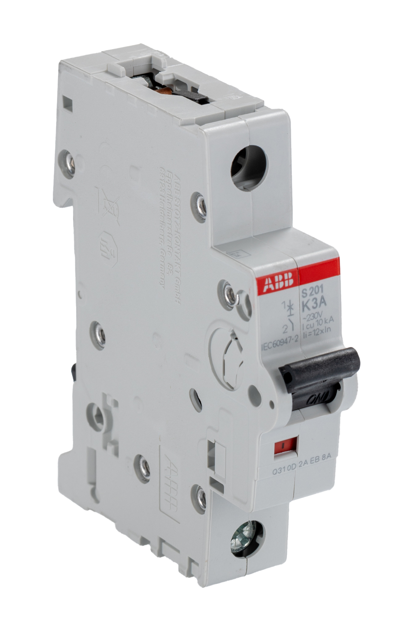 ABB System Pro M Compact S200 MCB, 1P, 3A Curve K, 230V AC, 72V DC, 10 kA Breaking Capacity
