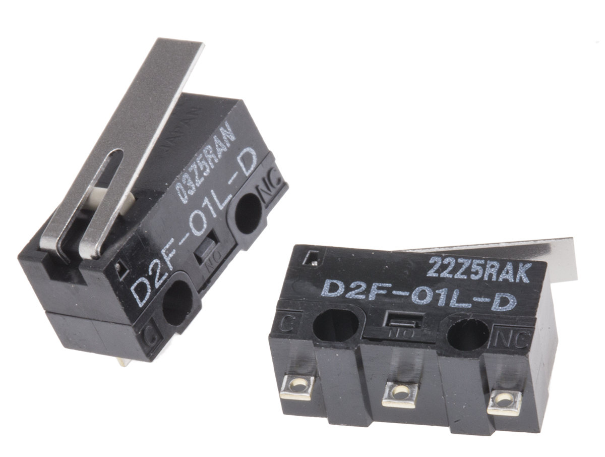 Omron Hinge Lever Micro Switch, Solder Terminal, 100 mA @ 30 V dc, SPDT, IP40