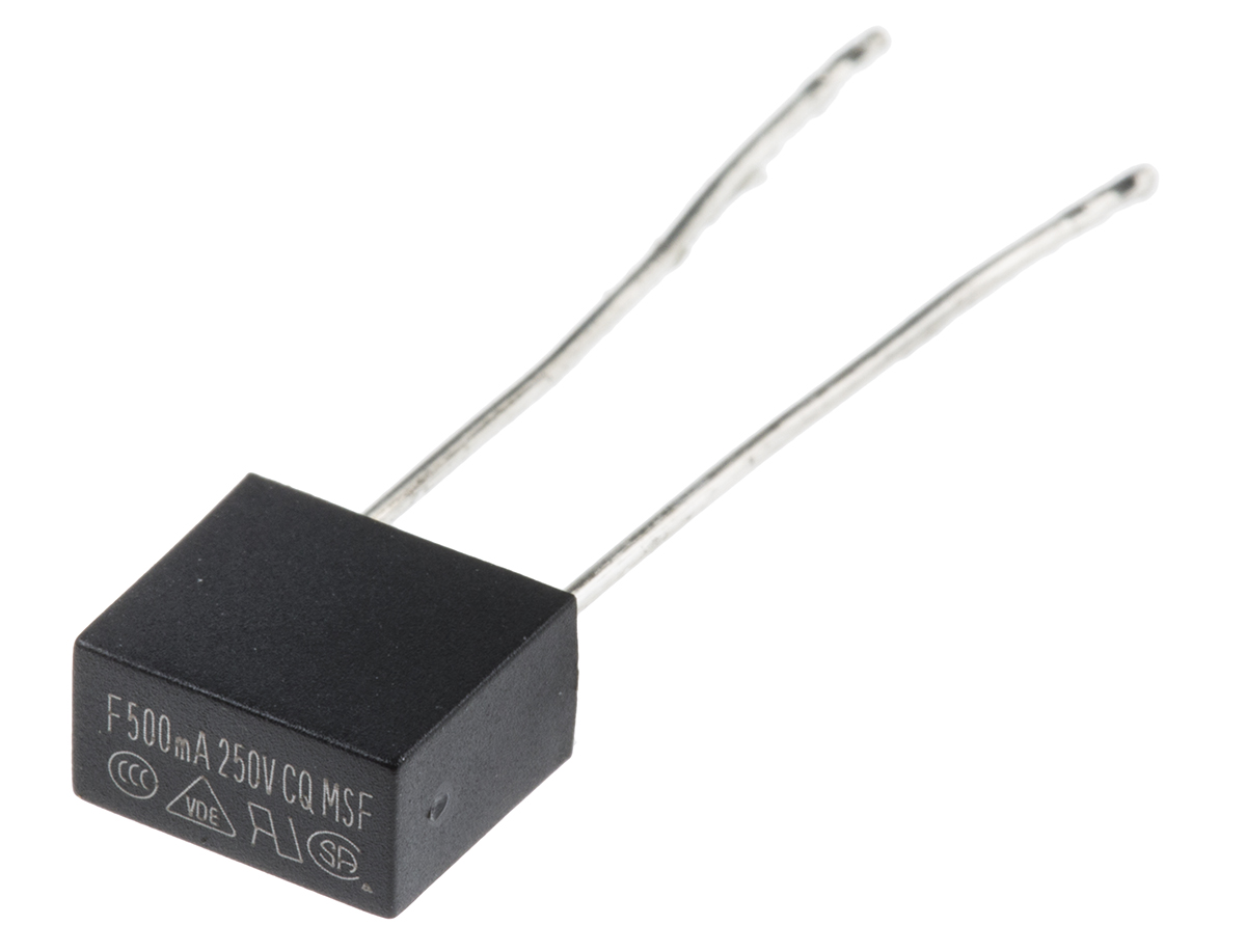 RS PRO PC Board Non Resettable Fuse, Radial 500mA, 250V