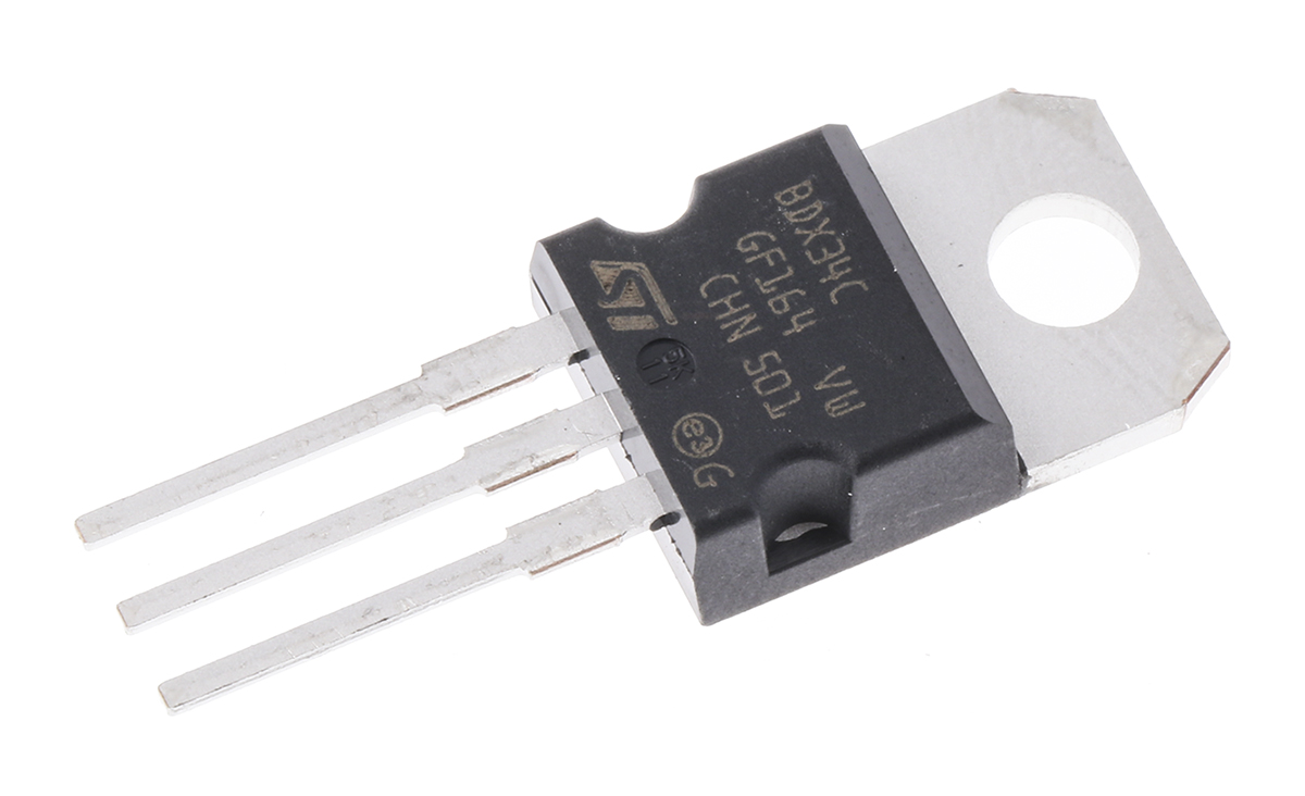 STMicroelectronics BDX34C PNP Darlington Transistor, 10 A 100 V HFE:750, 3-Pin TO-220