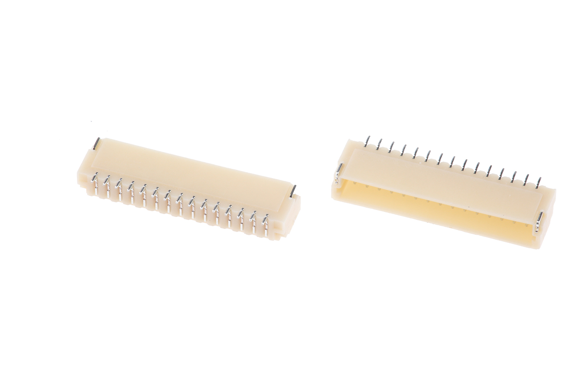 JST SH Series Right Angle Surface PCB Header, 15 Contact(s), 1 mm Pitch, 1 Row, Shrouded