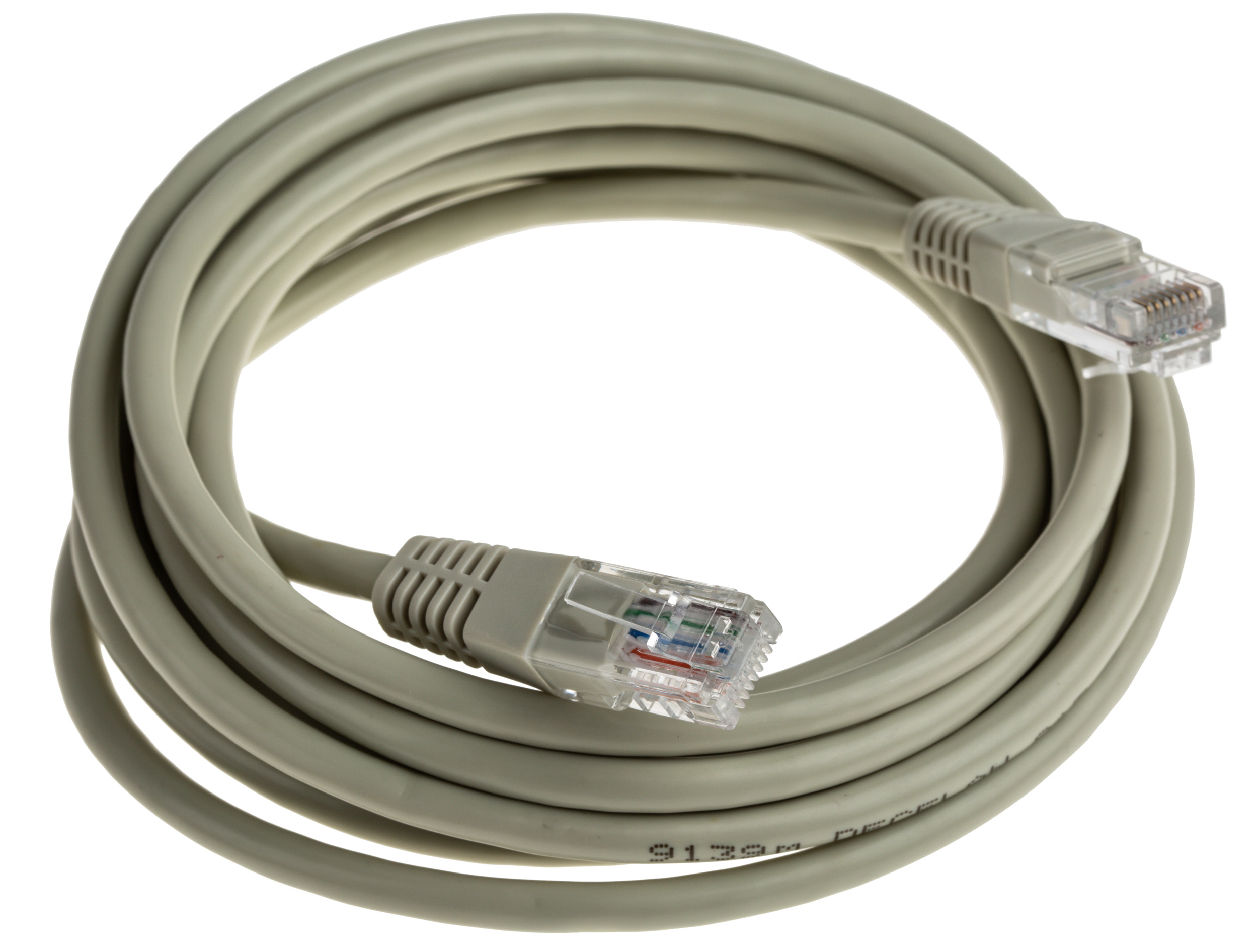 Decelect, 3m Cat5e, Grey RJ45 to Male RJ45 Male, U/UTP Unshielded, Terminated PVC Sheath