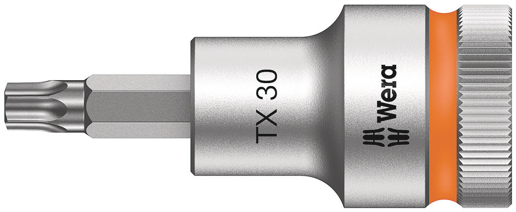 Wera 1/2 in Drive Bit Socket, Torx Bit, T30, 60 mm Overall Length