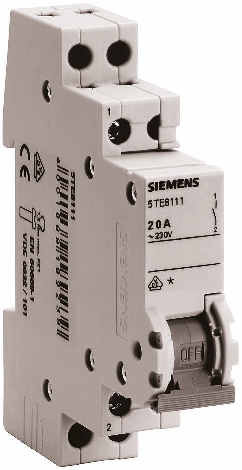 Siemens 1P Pole Isolator Switch - 20A Maximum Current