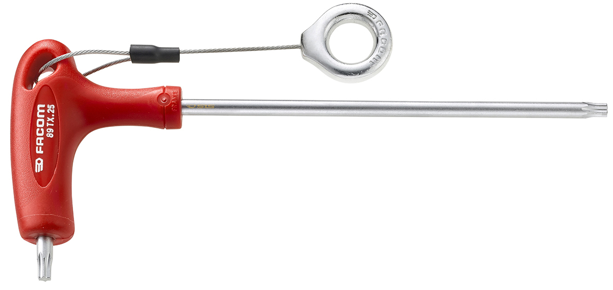 Facom 1-Piece Torx Key, T30 Size, P Shape, Long, Short Arm