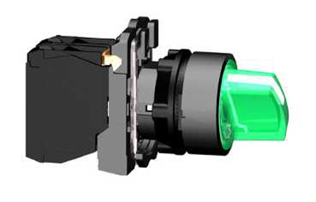 Schneider Electric Knob Selector Switch - (SPDT) 22mm Cutout Diameter, Illuminated 3 Positions