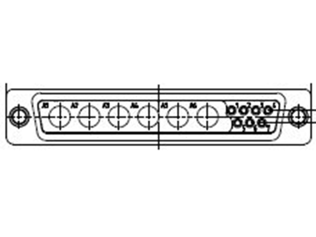 FCT from Molex 172704 7 Way Panel Mount D-sub Connector Socket, 2.84mm Pitch