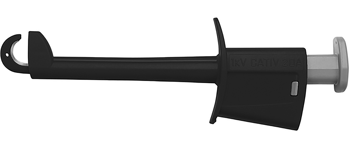Schutzinger Black Hook Clip with , 20A, 1kV, 4mm Socket