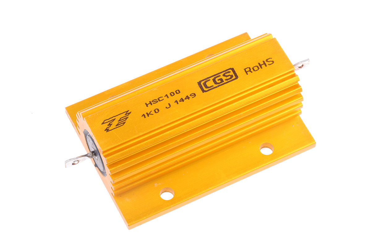 TE Connectivity, 1kΩ 100W Wire Wound Chassis Mount Resistor HSC1001K0J ±5%