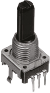 Alps Alpine 24 Pulse Incremental Mechanical Rotary Encoder with a 6 mm Flat Shaft (Not Indexed), Through Hole