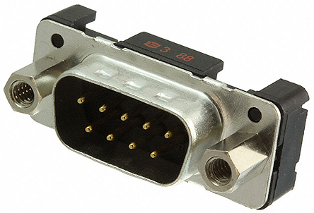 HARTING D-Sub Standard 9 Way Through Hole D-sub Connector Plug, 2.74mm Pitch, with 4-40 UNC, Female Screw Lock