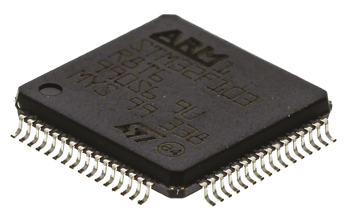 STMicroelectronics, 32 bit ARM Cortex M3, STM32F103R8 Microcontroller, 72 MHz, 64kB FLASH, 64-Pin LQFP