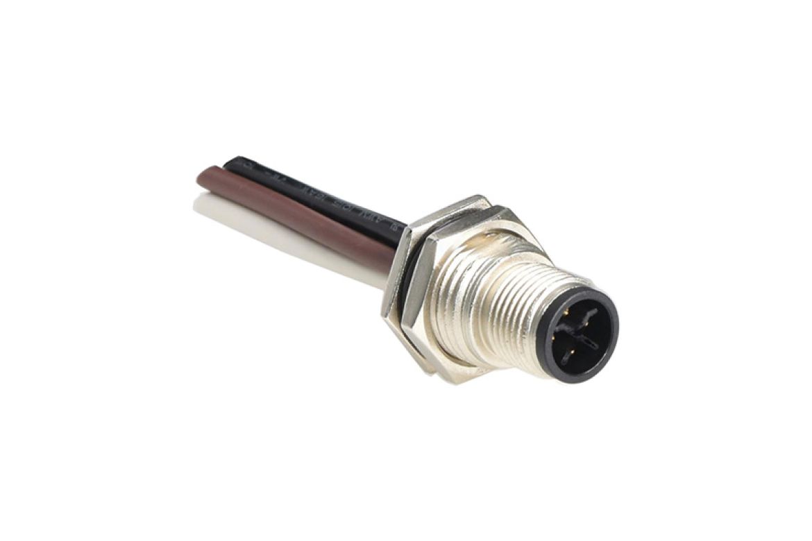 Amphenol Industrial Industrial Circular Connector, 4 Contacts, Threaded, M12 Connector, Plug, Male, IP68, IP69K, M