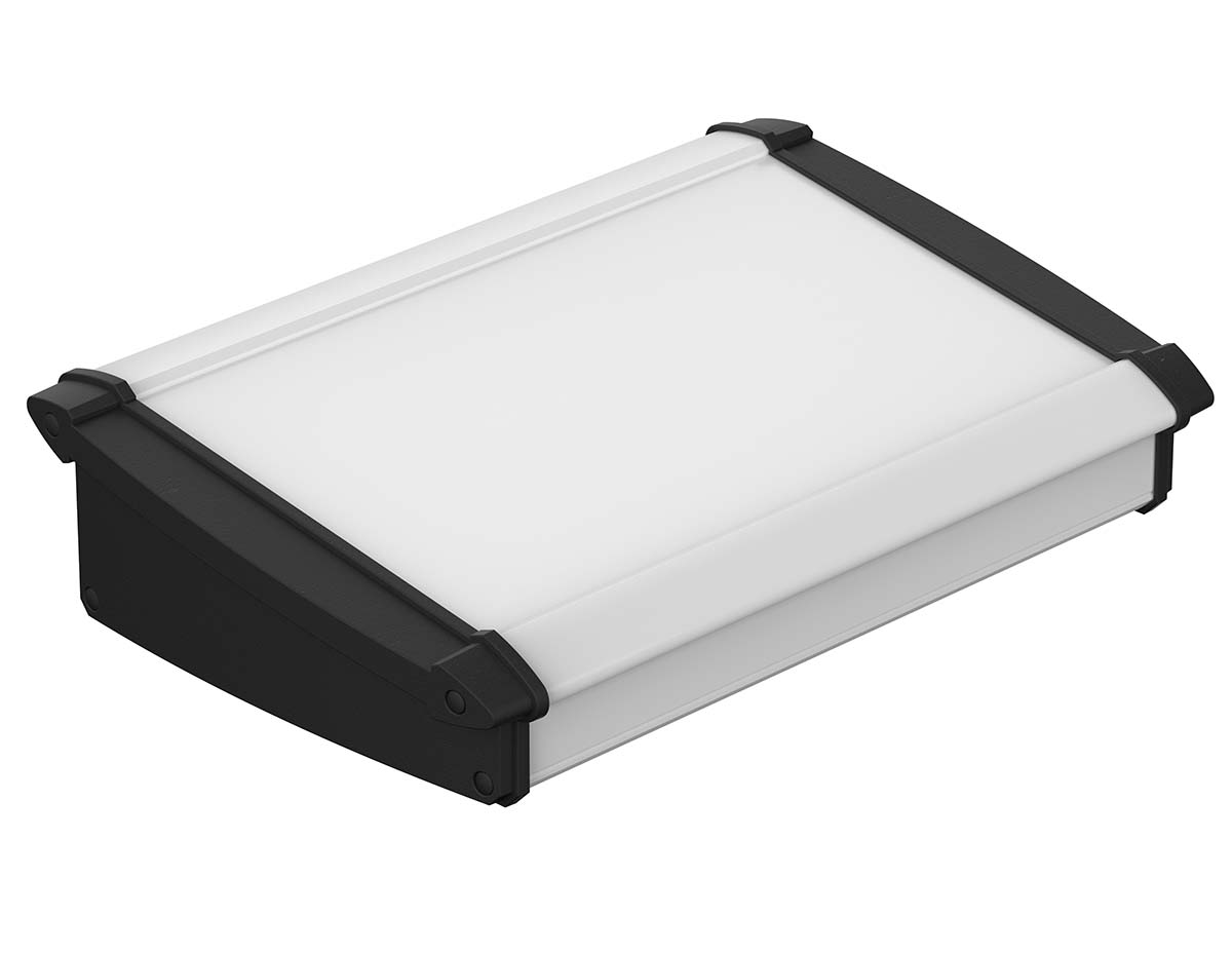 Bopla Alu-Topline Series Black Aluminium Desktop Enclosure, Sloped Front, 250 x 181.2 x 68.2mm