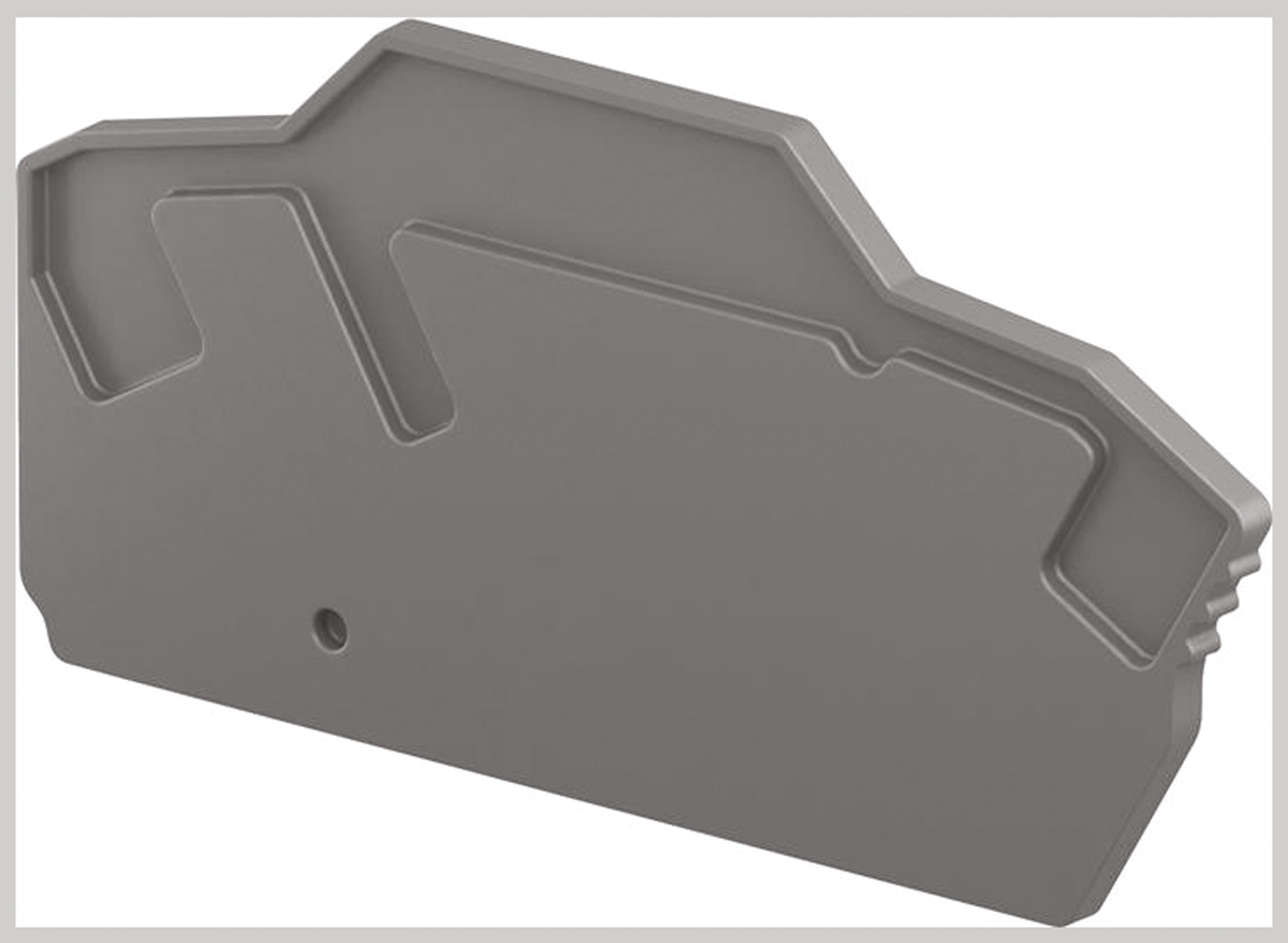 Entrelec End Section for Use with ZK2.5-3P PI-Spring Screwless Terminal Blocks, ZK2.5-PE-3P PI-Spring Screwless