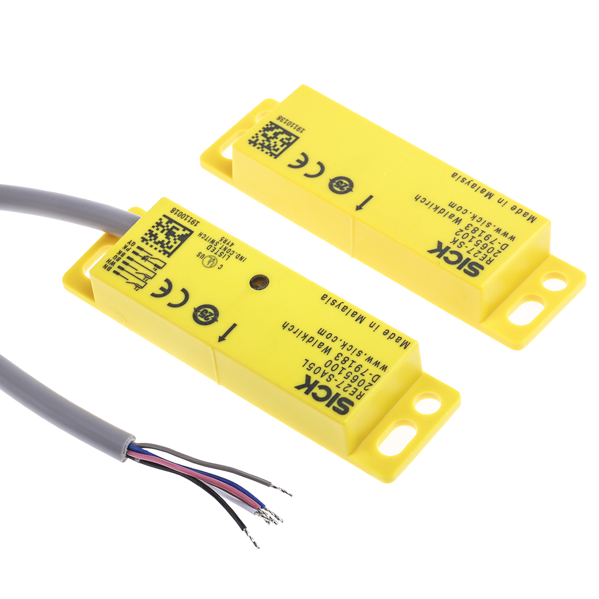 SICK RE27 Series Magnetic Non-Contact Safety Switch, 30V dc, Plastic Housing, 3NO, M12