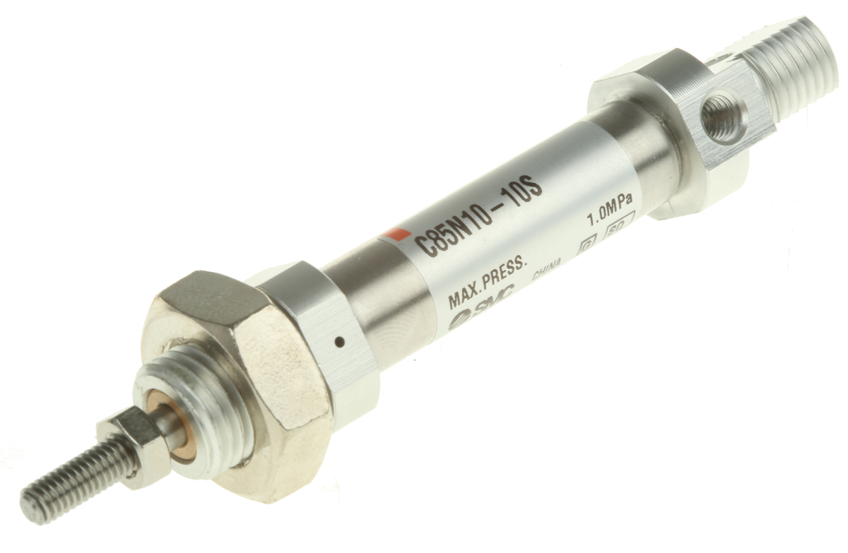 SMC 10 mm Pneumatic Piston Rod Cylinder - C85N Series, Single Acting Acting