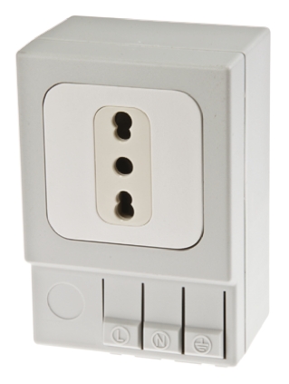 STEGO SD035 Light Grey 1 Gang Plug Socket, 16A, Type L - Italian, Indoor Use