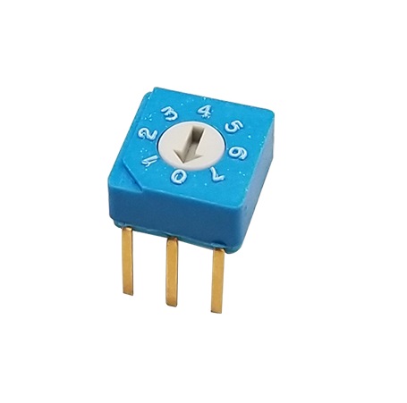 Nidec Components S-8, 8 Position, BCD Rotary Switch, 100 mA, Pin